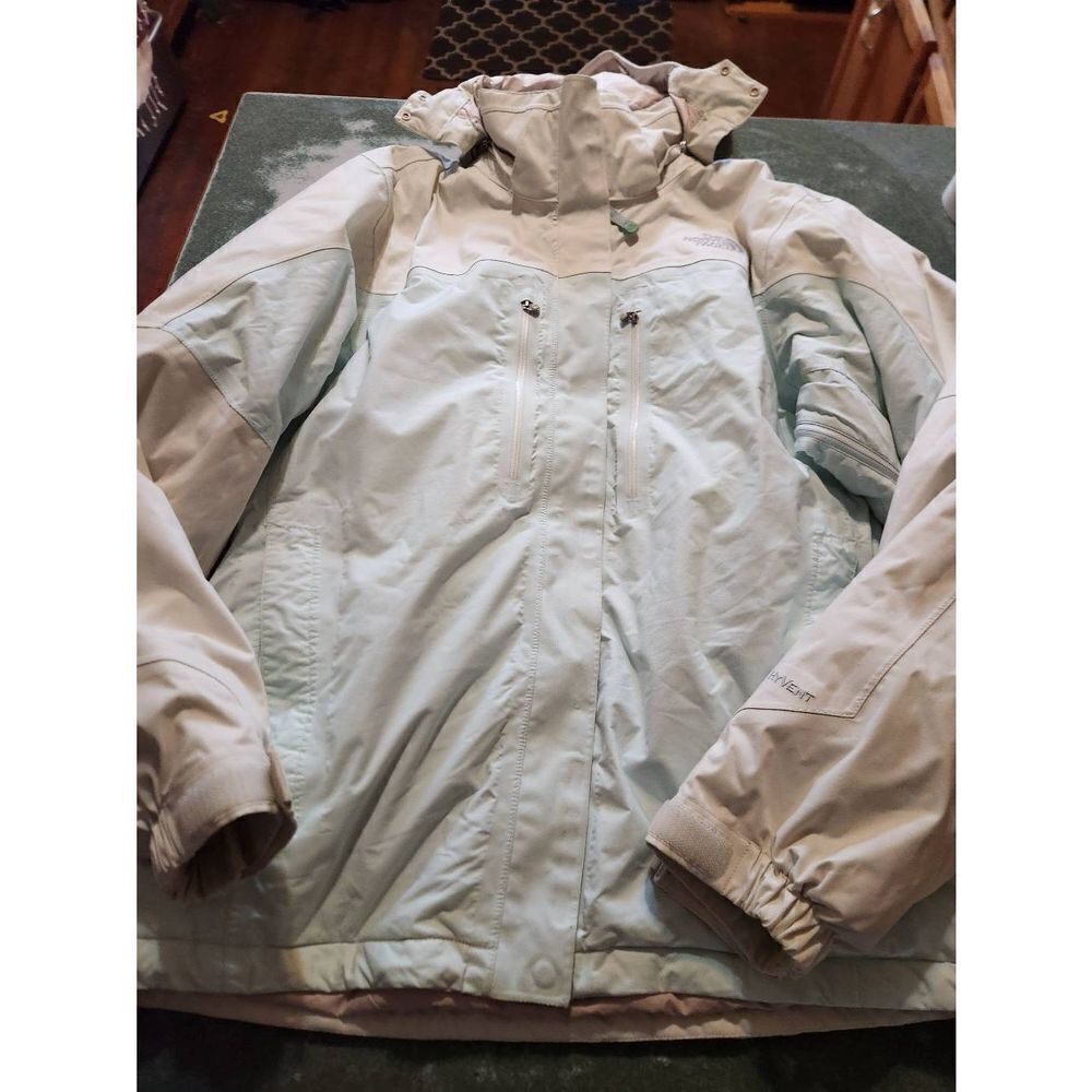 The North Face women's blue&white  Primaloft and Hyvent Blue Heavy hooded coat s